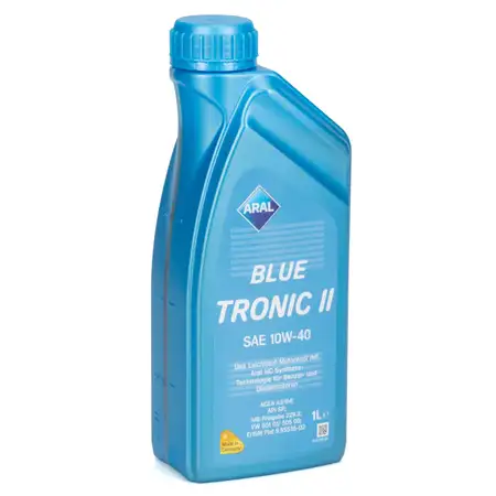 1L 1 Liter ARAL BLUE TRONIC II 10W-40 Motor&ouml;l &Ouml;l MB 229.3 VW 501.01/505.00 FIAT 9.55535-D2