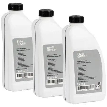 3x 1,5L ORIGINAL BMW Frostschutz K&uuml;hlerfrostschutz Konzentrat BLAU / GR&Uuml;N 83515A6CDD7