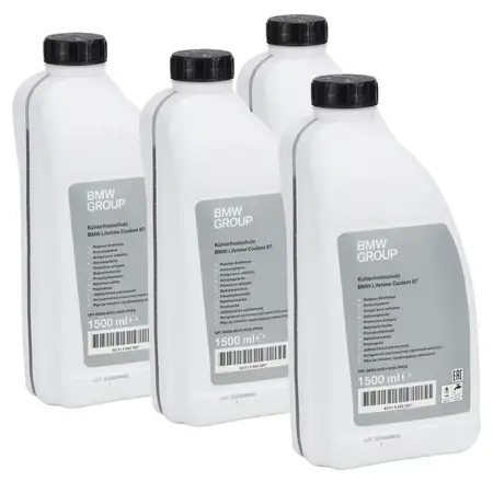 4x 1,5L ORIGINAL BMW Frostschutz K&uuml;hlerfrostschutz Konzentrat BLAU / GR&Uuml;N 83515A6CDD7