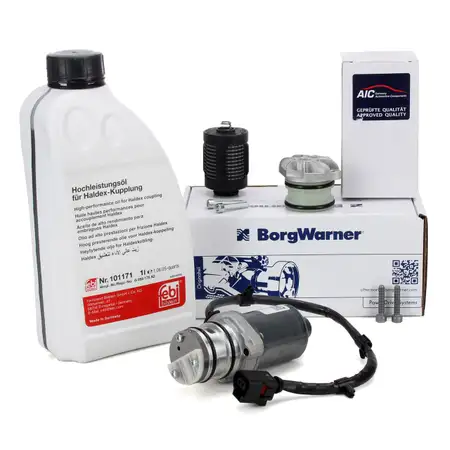 BORGWARNER Pumpe Haldex Vorladepumpe + &Ouml;lfilter + 1L FEBI &Ouml;l VW Golf 6 Passat B7 T5 A3 Q3