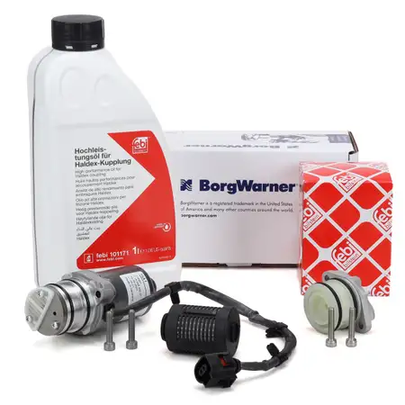 BORGWARNER Pumpe Haldex Vorladepumpe + &Ouml;lfilter + 1L FEBI &Ouml;l VW Golf 6 Passat B7 A3 Q3