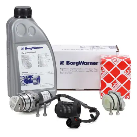 BORGWARNER Pumpe Haldex Vorladepumpe + FEBI &Ouml;lfilter + 1L &Ouml;l VW Golf 6 Passat B7 A3 Q3