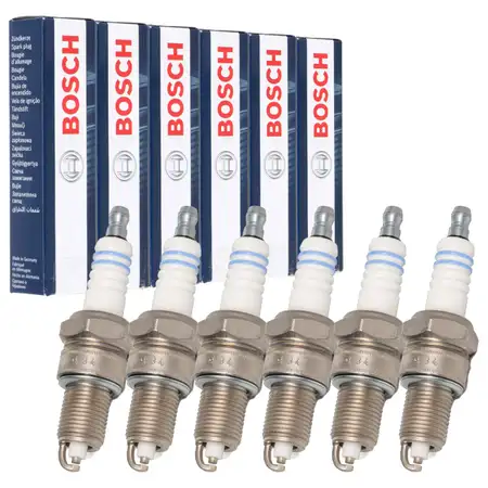 6x BOSCH WR8LC+ 0242229779 Z&uuml;ndkerze BMW 3er E30 5er E28 E34 6er E24 7er E32 M20 M30