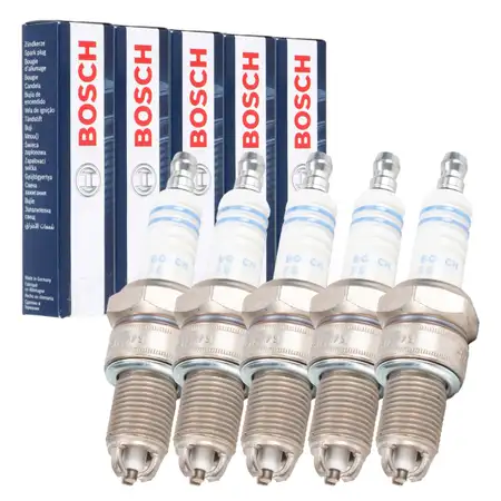 5x BOSCH 0242229658 WR8LT+ Z&uuml;ndkerze AUDI 80 B6 B4 100 A6 C4 Cabrio Coupe 2.3 VW T4 2.5