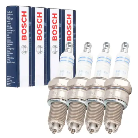 4x BOSCH 0242229658 WR8LT+ Z&uuml;ndkerze VW Golf 2 3 Passat B2 B3 B4 1.6 1.8 T4 2.0