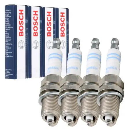 4x BOSCH 0242235666 FR7DC Z&uuml;ndkerze AUDI FIAT FORD MERCEDES OPEL PSA RENAULT VW