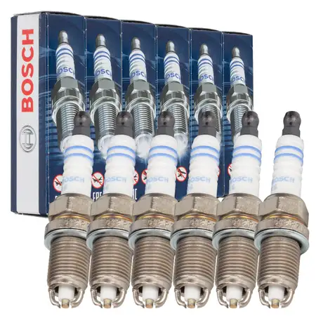 6x BOSCH FR7LDC+ 0242235668 Z&uuml;ndkerze AUDI 100 80 A4 A6 A8 Cabrio Coupe 2.4 2.6 2.8 V6