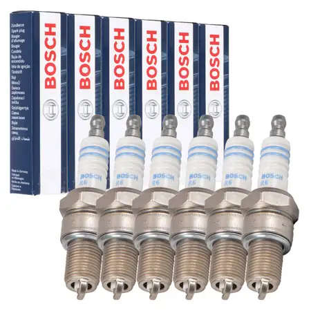 6x BOSCH WR8D+ 0242229656 Z&uuml;ndkerze VW LT I 2.4i BMW E21 E30 E12 E28 E24 E23 MERCEDES W123