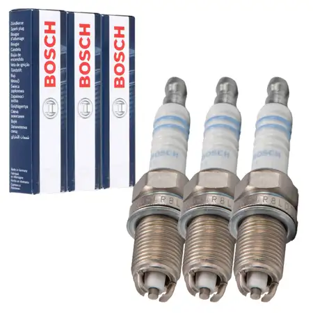 3x BOSCH FLR8LDCU+ 0242229654 Z&uuml;ndkerze OPEL Agila A Corsa B C 1.0 54/58 PS