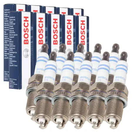 10x BOSCH 0242240653 FR6KI332S Z&uuml;ndkerze AUDI S6 (4F C6) S8 (4E D3) 435/450 PS 101905621B