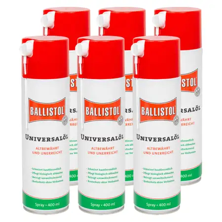 6x 400ml BALLISTOL 21810 Universal&ouml;l Rostschutz Maschinen&ouml;l Schmier&ouml;l Pflege&ouml;l &Ouml;l