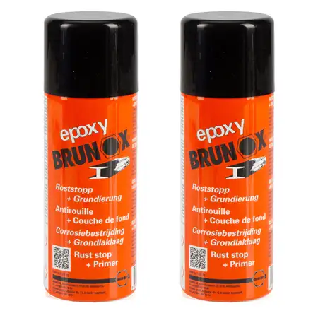 2x 400ml BRUNOX Epoxy Spray Roststopp Rostumwandler Rostschutz Entferner Grundierer