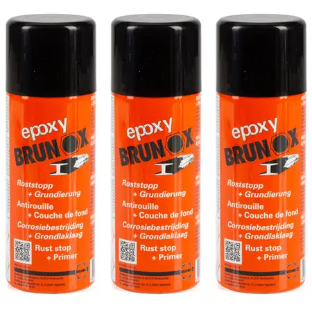 3x 400ml BRUNOX Epoxy Spray Roststopp Rostumwandler Rostschutz Entferner Grundierer