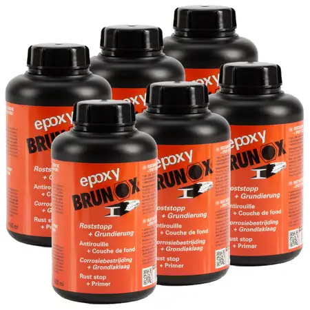 6x 1L BRUNOX BR100EP Epoxy Rostumwandler Rostsanierer Rostentferner Grundierung Schutz