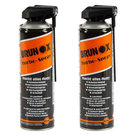 2x 500ml BRUNOX Turbo Spray Multifunktions&ouml;l Rostl&ouml;ser Kriech&ouml;l Schmier&ouml;l Pflege&ouml;l