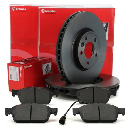 BREMBO Bremsscheiben + Bremsbel&auml;ge + Sensor VW Multivan Transporter T5 T6 PR-2E4 vorne