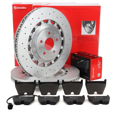 BREMBO Bremsscheiben + Bremsbel&auml;ge + Sensor AUDI RS3 8V 400 PS PR-Nr. 4P1 vorne