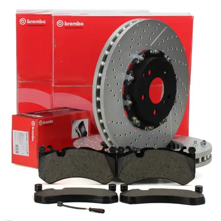 BREMBO Bremsscheiben + Bel&auml;ge + Sensor MERCEDES W204 C209 C219 W211 W212 63AMG vorne