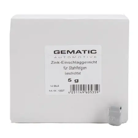 GEMATIC Auswuchtgewicht Schlaggewicht f&uuml;r Stahlfelge GRAU-ZINK 100 St&uuml;ck x 5g