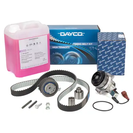 DAYCO Zahnriemensatz + PIERBURG Wasserpumpe + 5L Frostschutz VW Golf 7 Passat 1.6/2.0 TDI