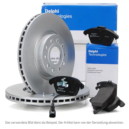 DELPHI Bremsscheiben + Bremsbel&auml;ge + Sensor FIAT 500 (312_) Fiorino Qubo vorne