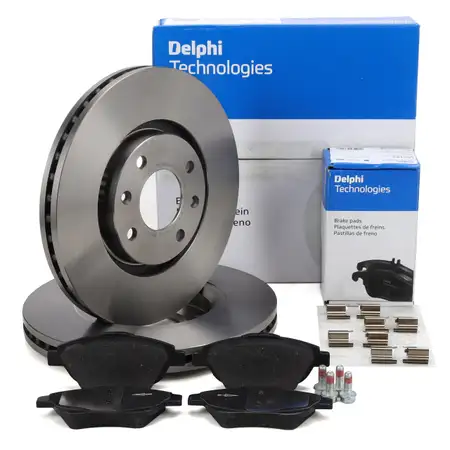 DELPHI Bremsscheiben + Bel&auml;ge PSA C3 III C4 III 208 II OPEL Corsa F Mokka mit 283mm vorne