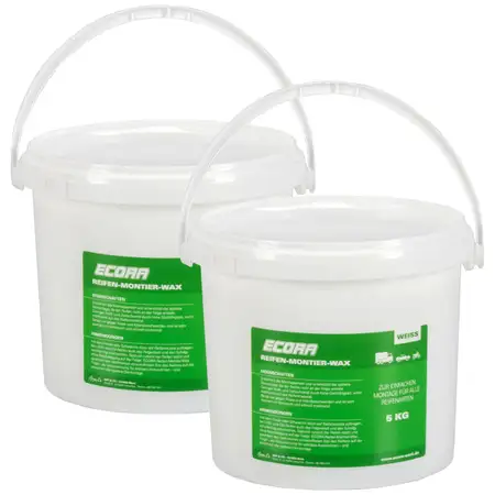 2x 5kg ECORA Reifenmontagepaste Reifenmontier Wax Paste Montagepaste WEISS