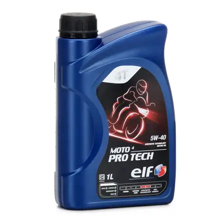 ELF Motor&ouml;l &Ouml;L 4T 4-TAKT MOTO 4 PRO TECH 5W-40 5W40 JASO MA2 API SL - 1L 1 Liter