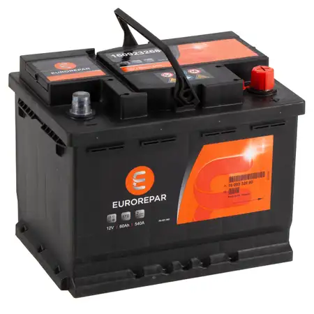 EUROREPAR Batterie Autobatterie Starterbatterie 12V 60Ah 540A/EN 1609232680