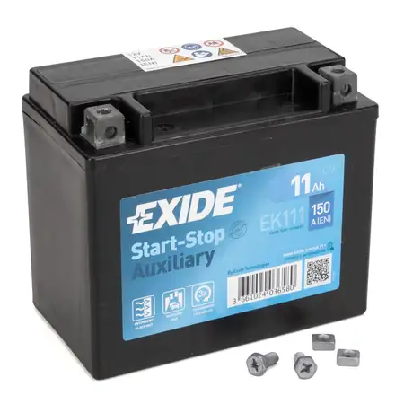 EXIDE EK111 Start-Stop Auxiliary AGM St&uuml;tzbatterie 12V 11Ah AUDI BMW MERCEDES VOLVO VW