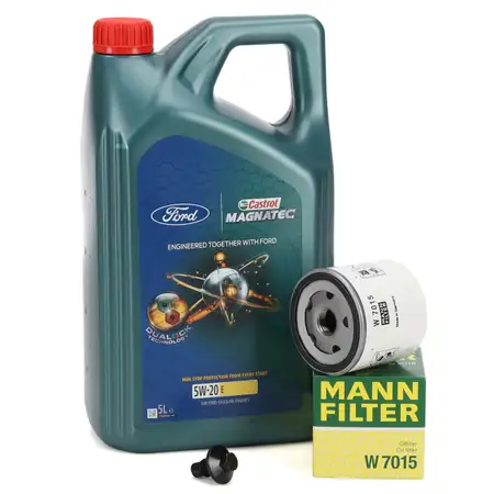 5L CASTROL MAGNATEC 5W-20 E Motor&ouml;l + MANN &Ouml;lfilter f&uuml;r FORD 1.0-2.3 1751529