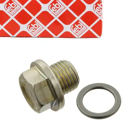 FEBI 30269 &Ouml;lablassschraube M14x1,5 + Dichtring f&uuml;r HYUNDAI KIA MITSUBISHI SUZUKI