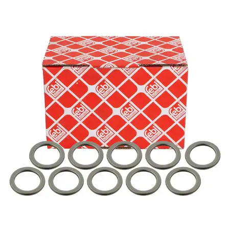 10x FEBI 30181 Dichtring &Ouml;lablassschraube f&uuml;r CITROEN MITSUBISHI PEUGEOT VOLVO