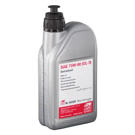 1L 1 Liter FEBI 40580 Getriebe&ouml;l GELB 75W-80 API GL-5 AUDI BMW FORD OPEL PSA VW