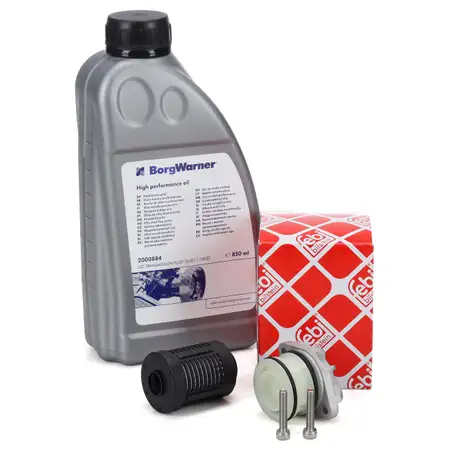 FEBI Hydraulikfilter Haldex-Kupplung + 1L BORGWARNER &Ouml;l VW Golf 6 Passat B6 B7 Sharan