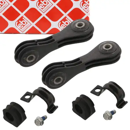 2x FEBI Koppelstange + 2x Stabilager 21mm + Halterung VW Golf 4 A3 Leon Octavia 1 vorne