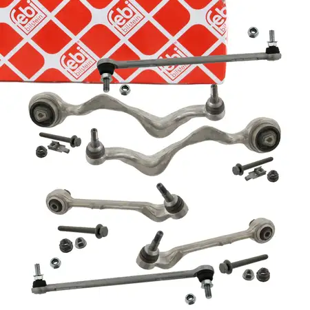 4x FEBI PROKIT Querlenker + 2x Koppelstange BMW E81-88 E90-93 X1 E84 Vorderachse unten