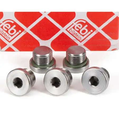 5x FEBI 100514 &Ouml;lablassschraube + Dichtring BMW 1er 3er 5er VW Amarok Passat B5 B5.5