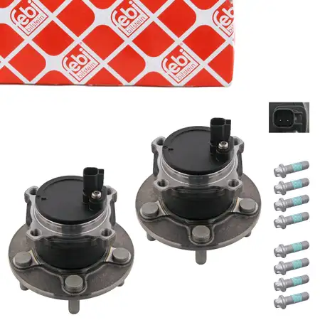 2x FEBI 32598 Radnabe + Radlager FORD Focus 2 MK2 C-Max (DM2) mit ABS hinten 1766628