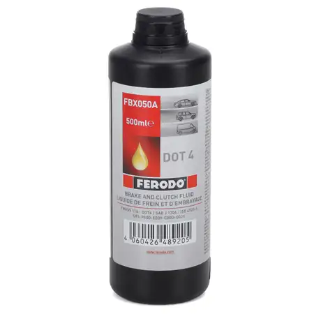 FERODO FBX050A Bremsfl&uuml;ssigkeit Kupplungsfl&uuml;ssigkeit DOT 4 / 500ML