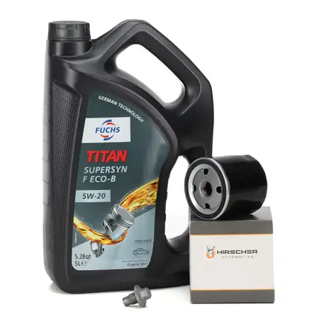 5L FUCHS TITAN SUPERSYN F ECO-B 5W20 Motor&ouml;l + HIRSCHER &Ouml;lfilter FORD MAZDA VOLVO 1.4-1.6