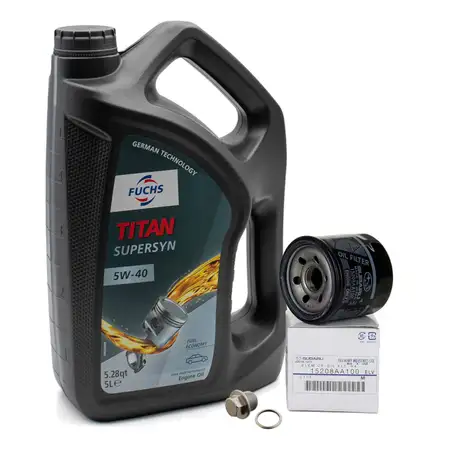 5L FUCHS TITAN SUPERSYN 5W40 Motor&ouml;l + ORIGINAL SUBARU &Ouml;lfilter 15208-AA100