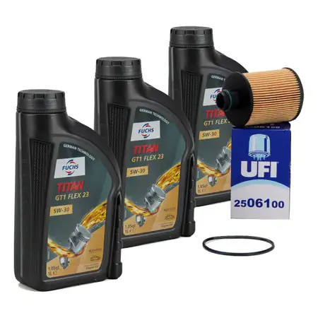 3L 3 Liter FUCHS Motor&ouml;l &Ouml;l TITAN GT1 Flex 23 5W30 + UFI &Ouml;lfilter 71751128