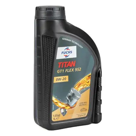 1L 1 Liter FUCHS Motor&ouml;l &Ouml;l TITAN GT1 FLEX 952 0W-20 0W20 FORD WSS-M2C962-A1