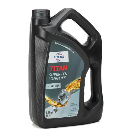 5L 5 Liter FUCHS TITAN SUPERSYN LONGLIFE 0W-40 Motor&ouml;l &Ouml;l MB 229.5 VW 502/505.00