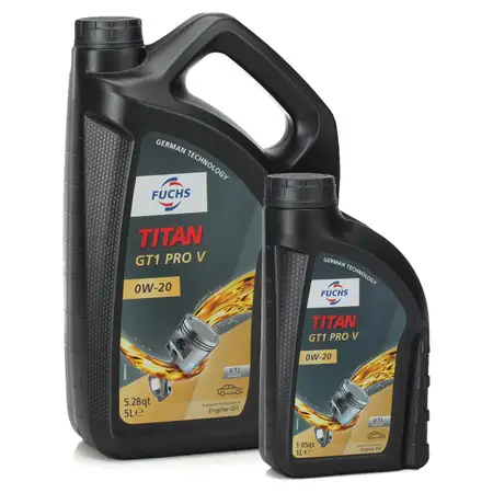 6L 6 Liter FUCHS TITAN GT1 PRO V 0W-20 Motor&ouml;l &Ouml;l ACEA A1/B1 Volvo VCC RBS0-2AE