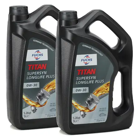 10L 10 Liter FUCHS TITAN SUPERSYN LONGLIFE PLUS 0W-30 Motor&ouml;l VW 503.00 506.00/01