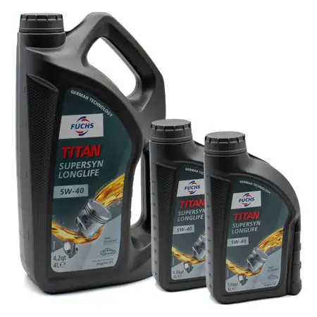 6L FUCHS TITAN SUPERSYN LONGLIFE 5W-40 Motor&ouml;l BMW LL-01 VW 502/505.00 MB 229.5