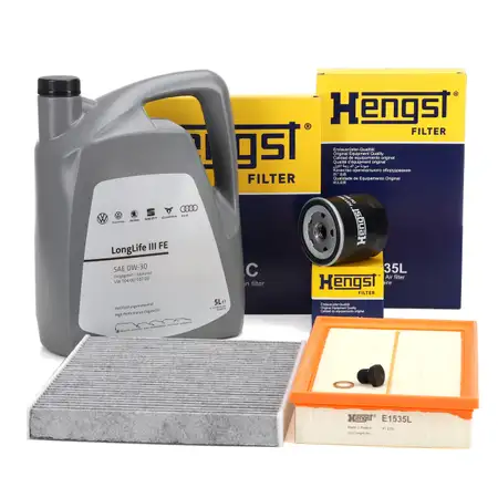 HENGST Filterset + 5L ORIGINAL 0W30 Motor&ouml;l VW GOLF 7 8 Passat B8 A3 8V 8Y 1.0/1.5 TSI