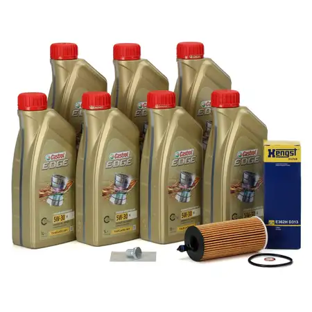 7L CASTROL EDGE 5W30 M LL-04 Motor&ouml;l + HENGST &Ouml;lfilter BMW 1er 3er 5er 6er X3 X5 X6 B58